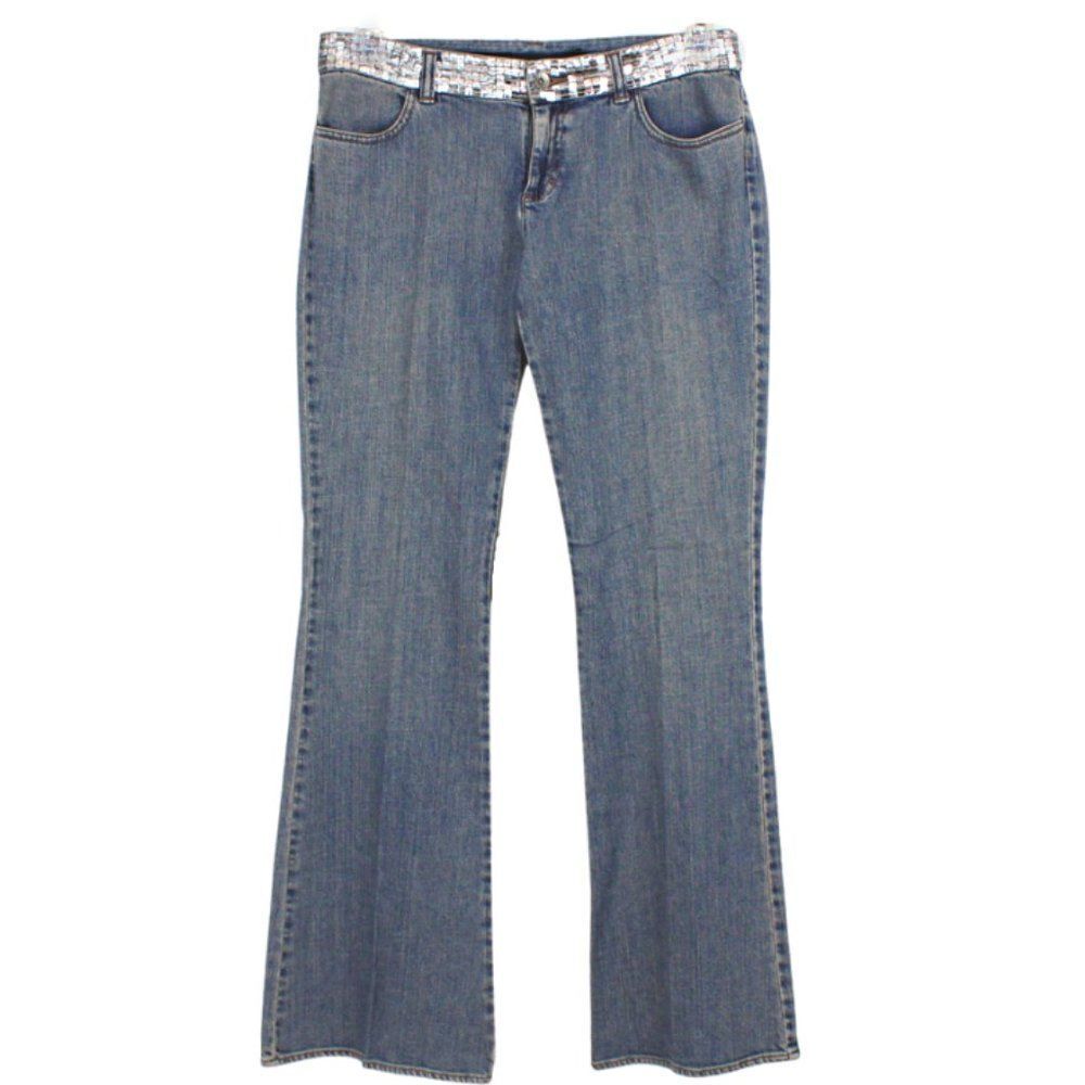 Calvin Klein Jeans Vintage Y2K True Flare Embellished Waistband Low Rise Jr's 9